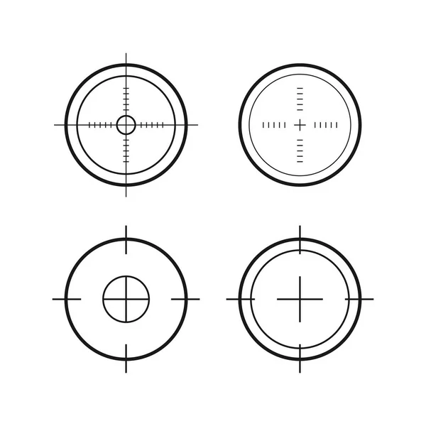 Objectif Cible Icônes Ensemble Militaire Crosshair Cible Arme Sniper Armée — Image vectorielle