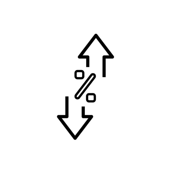 Pourcentage Haut Bas Icône Ligne Pourcentage Flèche Réduction Concept Bancaire — Image vectorielle