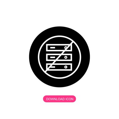 Sunucusuz mimari vektör simgesi, gizli sunucu sembolü. Modern biçim