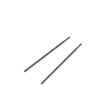 Müzik uygulamaları ve web siteleri için bagetler düz vektör simgesi.