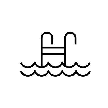 Beyaz arkaplanda çizgi havuzu simgesi izole edildi. Vektör işareti