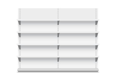 Beyaz raflar beyaz. Stock Vektör illüstrasyonu