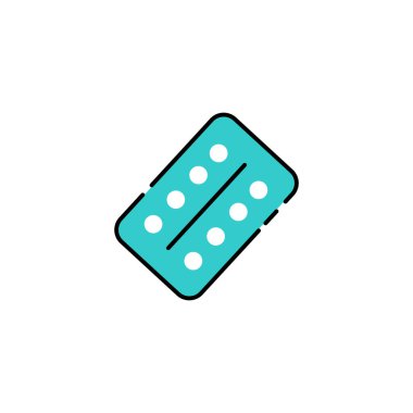 Beyaz arka planda hap ikonu. Stok vektörü