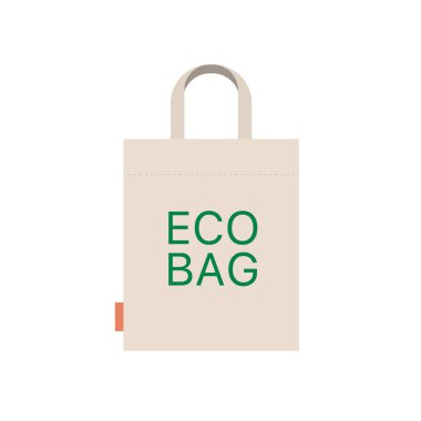 Eko torba vektör simgesi. Kumaş Torbası Taşıma işareti