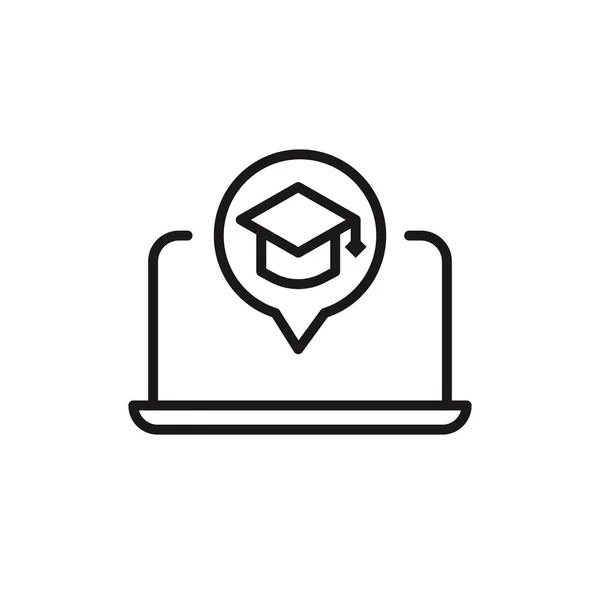 Εικονίδιο Γραμμής Ηλεκτρονικής Μάθησης Υψηλής Ποιότητας Μαύρο Περίγραμμα Λογότυπο Για — Διανυσματικό Αρχείο