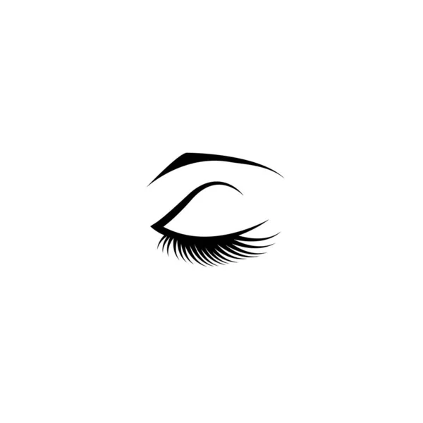 Black Eyelashes Icon White Background Vector Illustration — Stock Vector