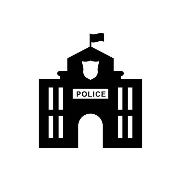 Police Station Icon White Vector Stock Illustration — Stock Vector