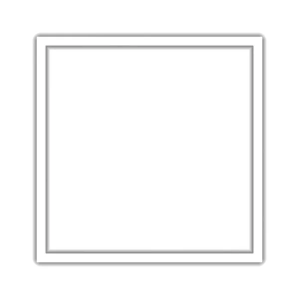 Quadro Imagem Vazio Quadrado Realista Branco Fundo Branco Modelo Vetor — Vetor de Stock