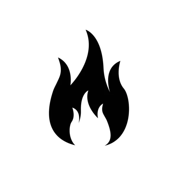 Fire Icon Flat Black Pictogram Illustration Symbol — Stock Vector