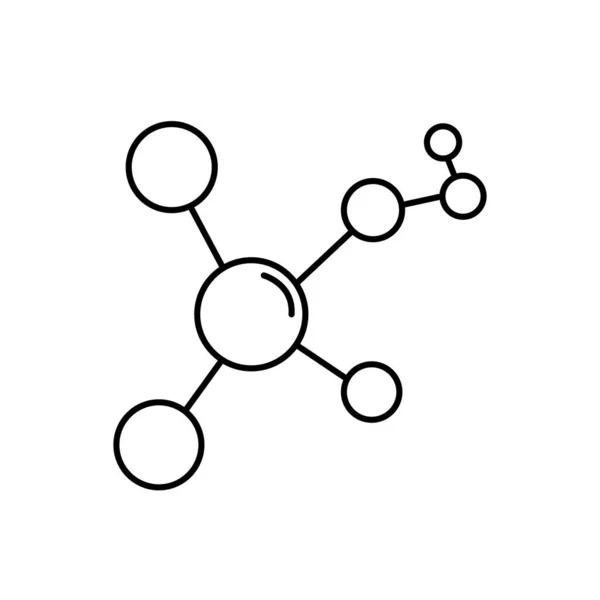 Иконка Молекулы Стиле Линии Белом Фоне Векторный Знак — стоковый вектор