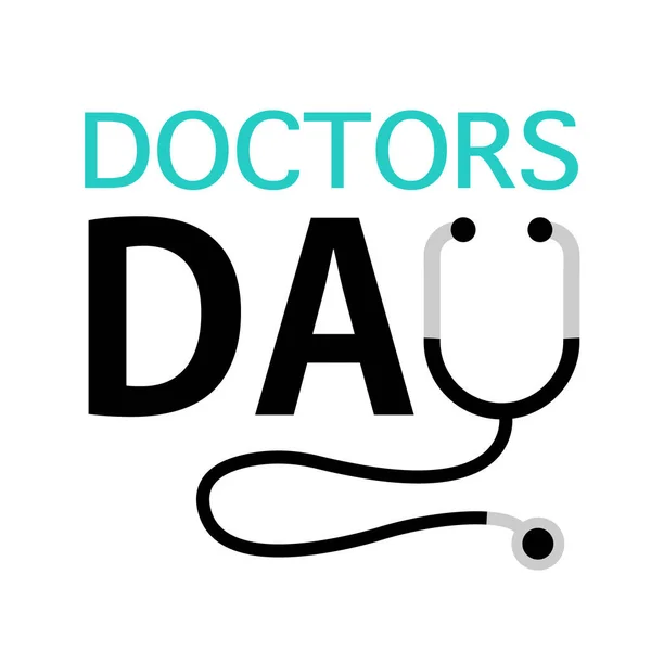 Doctor Day Wenskaart Ontwerp Met Stethoscoop Pictogram Vector Illustratie — Stockvector