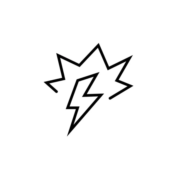 Znak Elektryczny Sparksem Ilustracja Wektorowa Ikony Energii Elektrycznej — Wektor stockowy