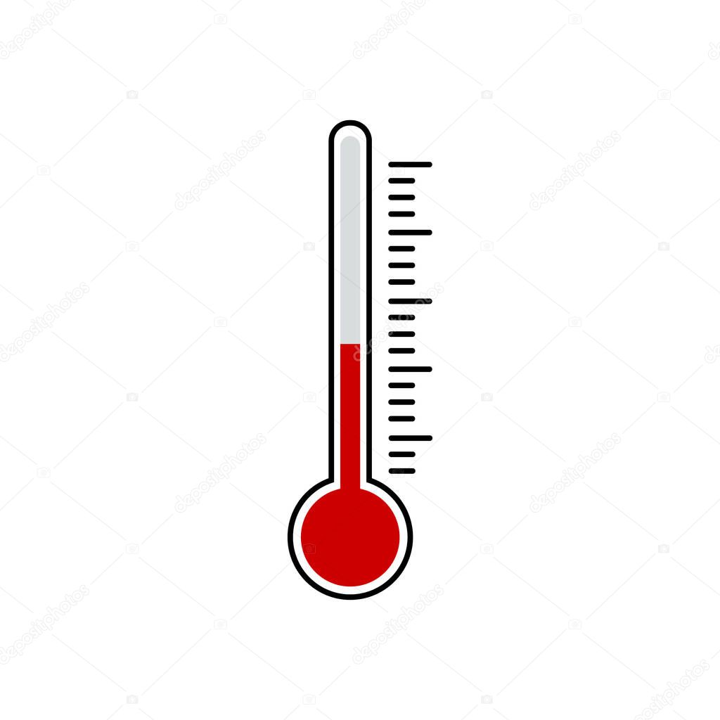 thermometer icon on white background. vector symbol