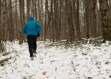 Adam kış ormanda çalıştırmak seviyor.
