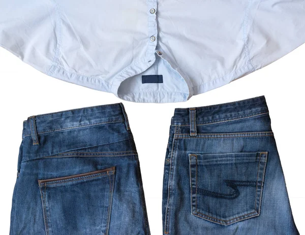Modische Herren Jeans tragen isoliert auf weißem Hintergrund. — Stockfoto