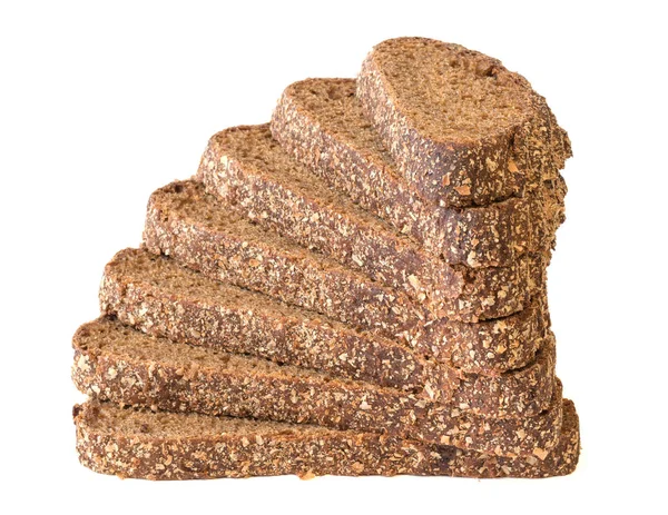 白い背景に分離した全粒粉の小麦粉から新鮮なパン. — ストック写真