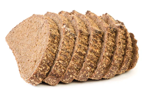 Frisches Brot aus Vollkornmehl isoliert auf weißem Hintergrund. — Stockfoto