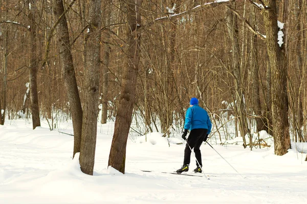 朝は美しい冬の森スキー場. — ストック写真