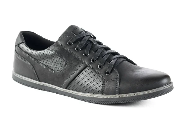 Sport mens skor gjorda av läder isolerad på en vit bakgrund. — Stockfoto