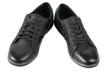 Beyaz arka plan üzerinde izole atletik siyah mens Ayakkabı.