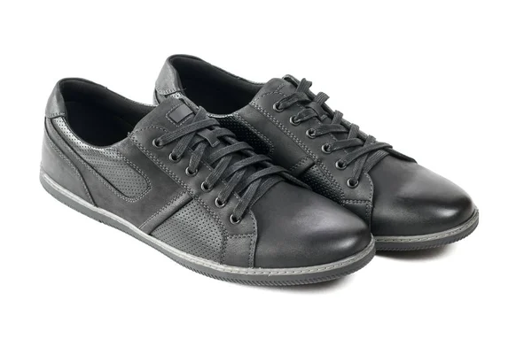 A pair of modern men's sport shoes in black. — Stock Photo, Image