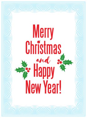 Noel ve yeni yıl tebrik kartı.