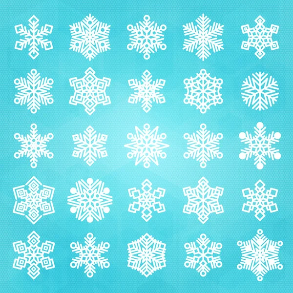 Set witte sneeuwvlokken — Stockvector