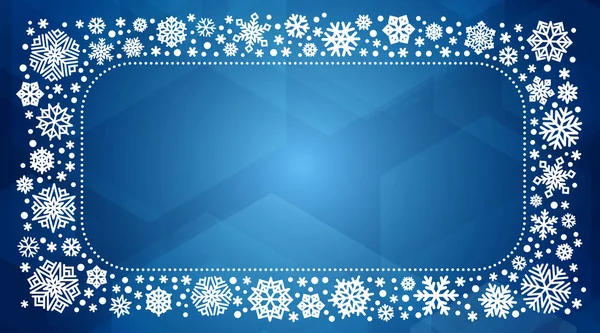 Vector frame met witte sneeuwvlokken — Stockvector