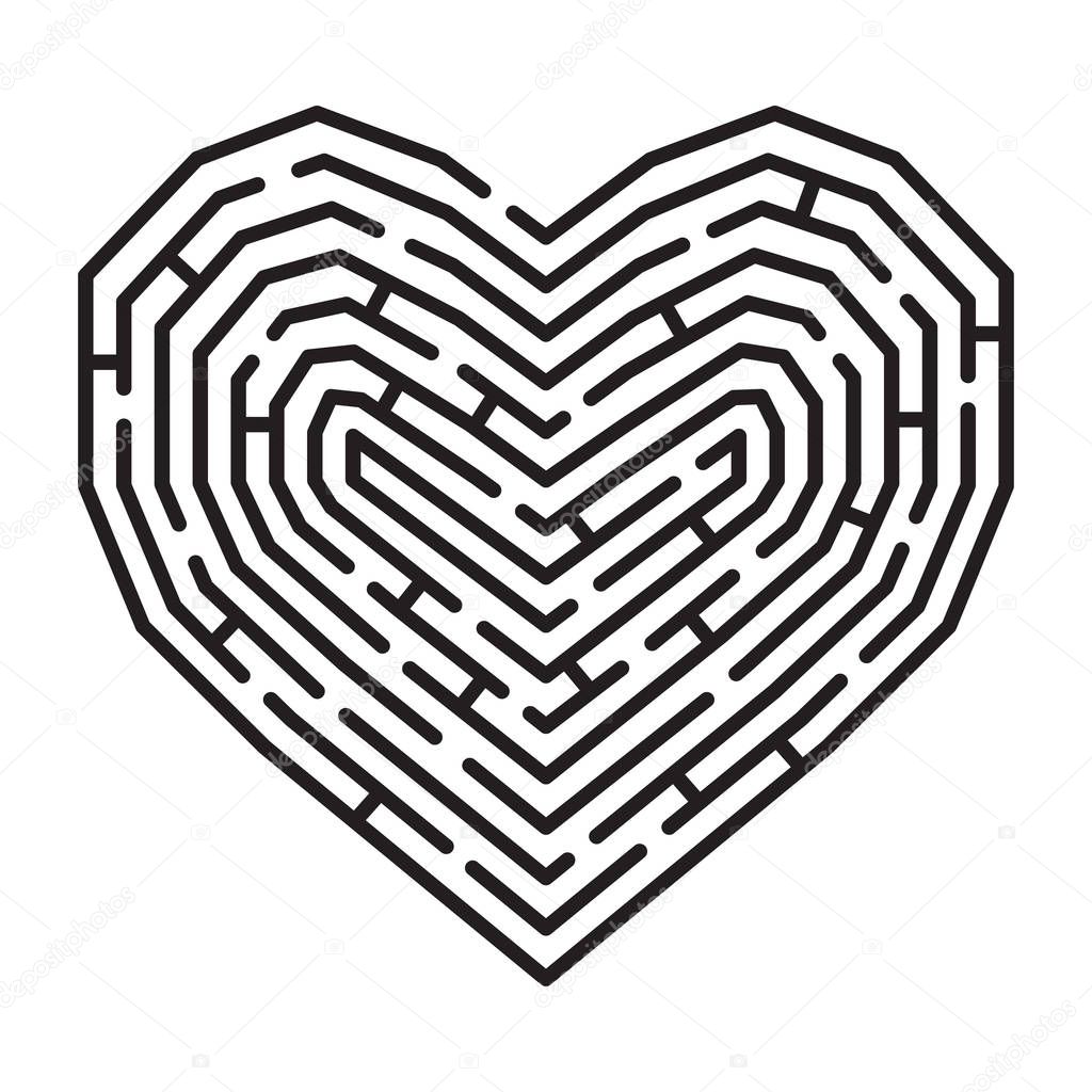Labyrinth in a shape of heart