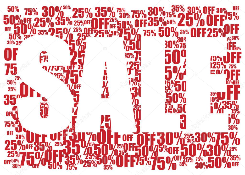 Sale red and white background