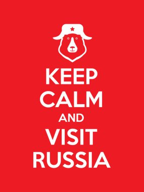 Sakin olun ve Rusya kırmızı poster ziyaret