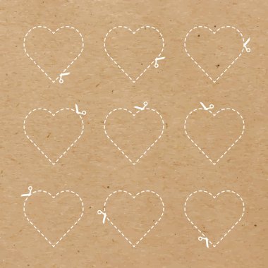 Craft paper hearts cut outs clipart