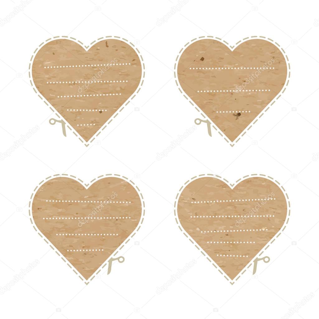 Craft paper hearts cut outs