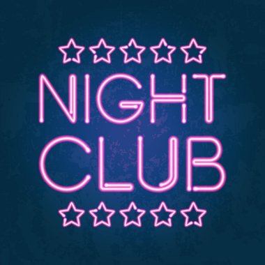 Parlak neon ışıkları gece kulübü tabela