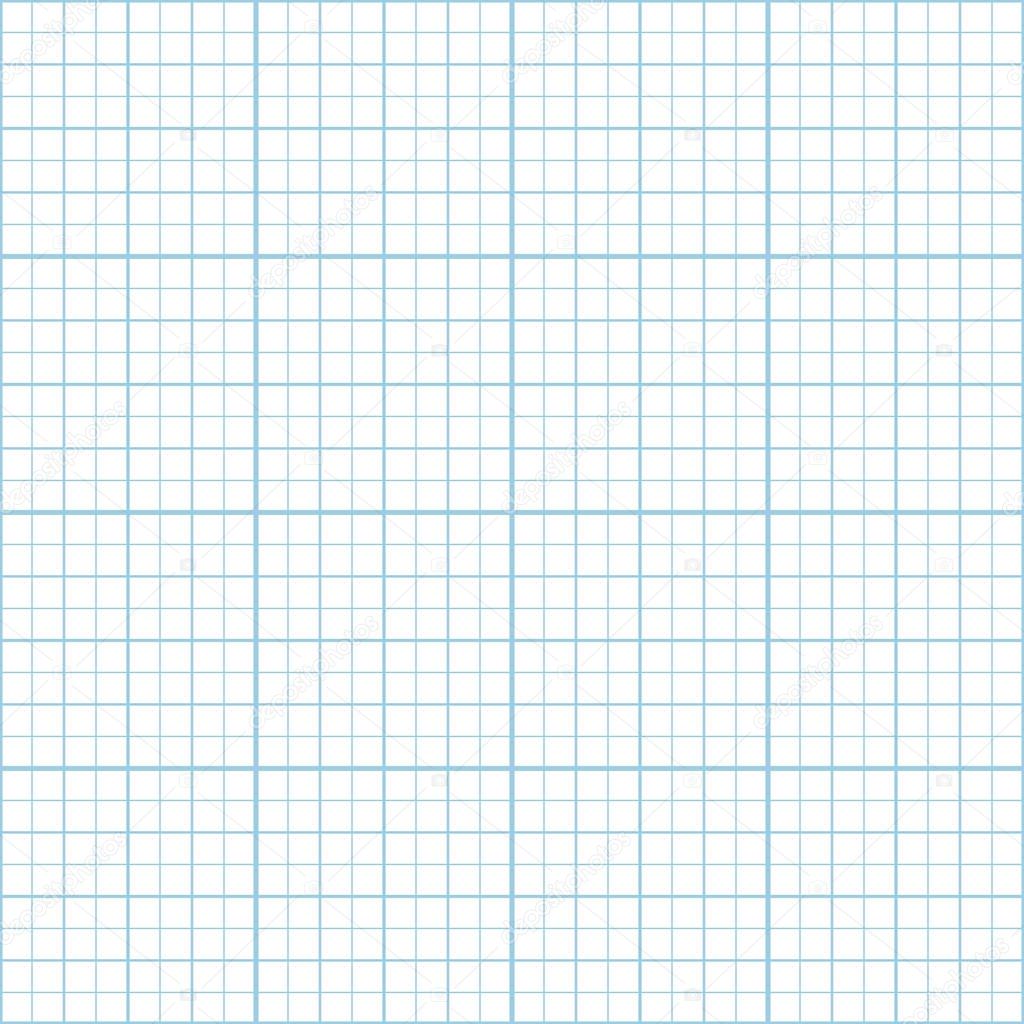 Vector blue inch graph paper seamless pattern
