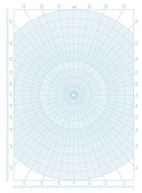 Kutupsal koordinat dairesel kılavuz grafik kağıdı