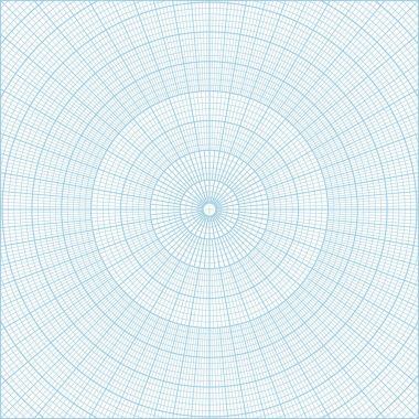 Polar coordinate circular grid graph paper clipart