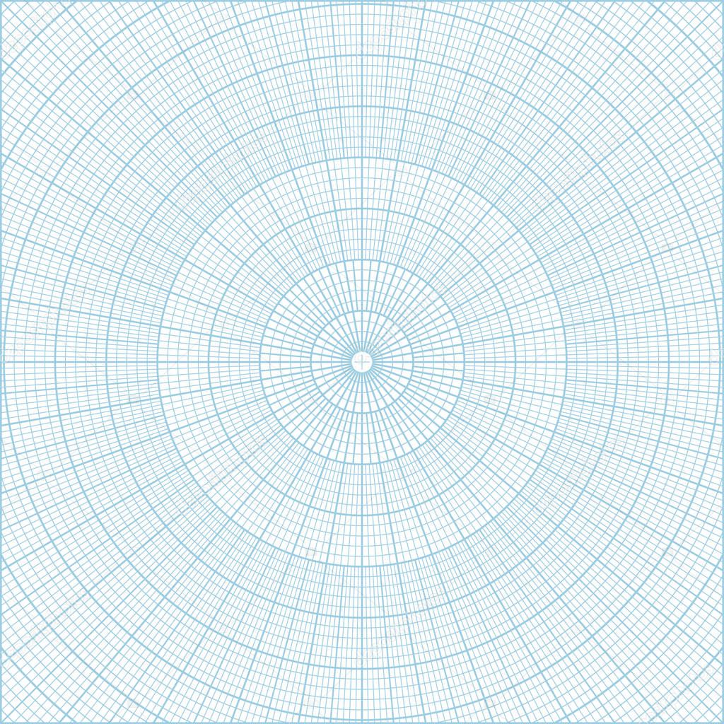 Polar coordinate circular grid graph paper