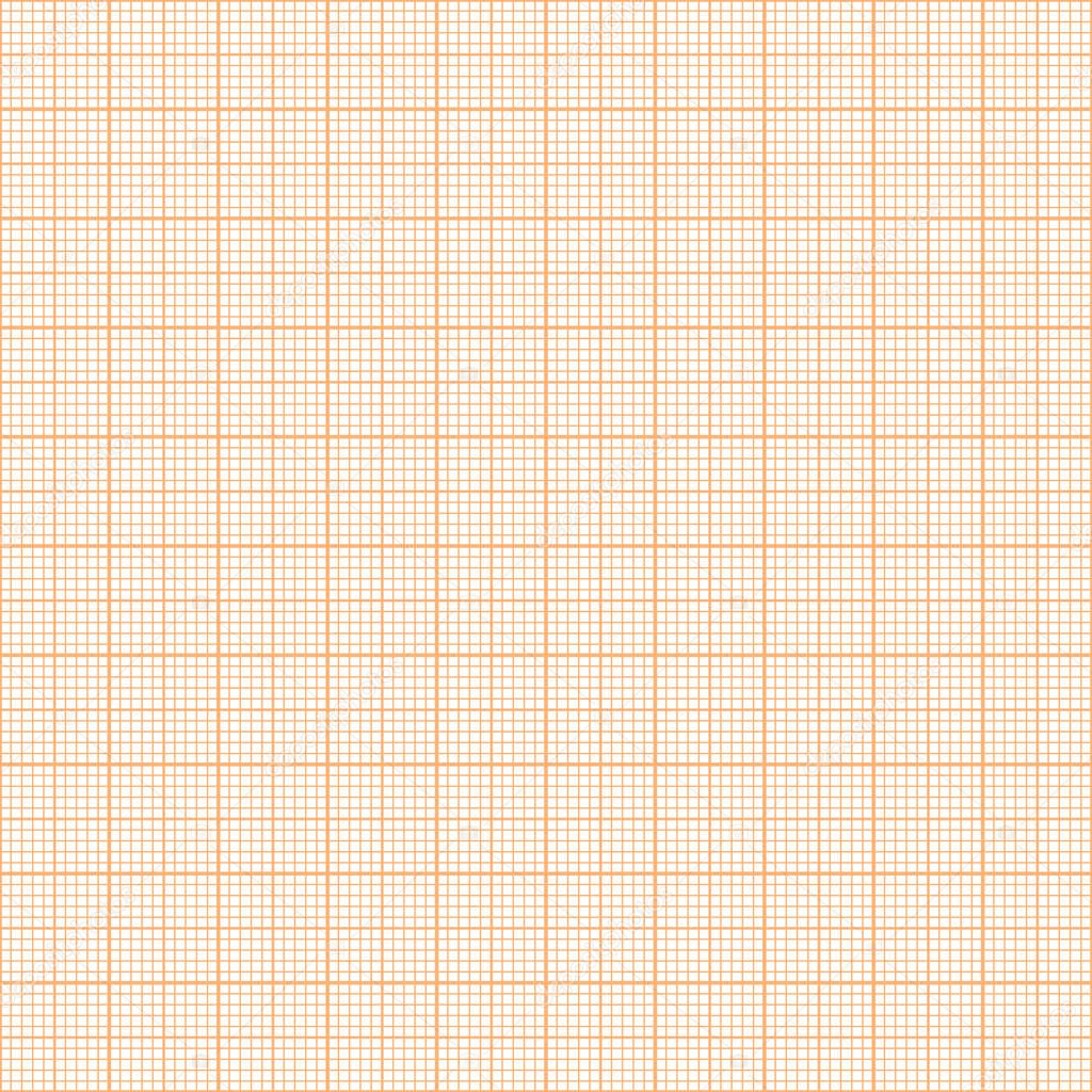 Vector orange metric graph paper seamless pattern