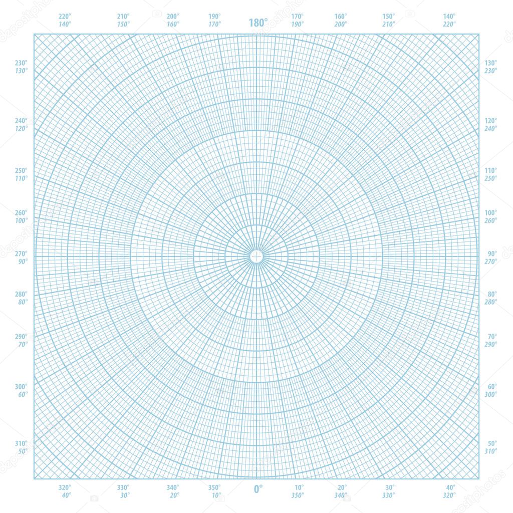 Polar coordinate circular grid graph paper background