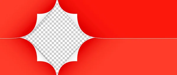 Realistische rote Papierecken isoliert auf transparentem Hintergrund — Stockvektor