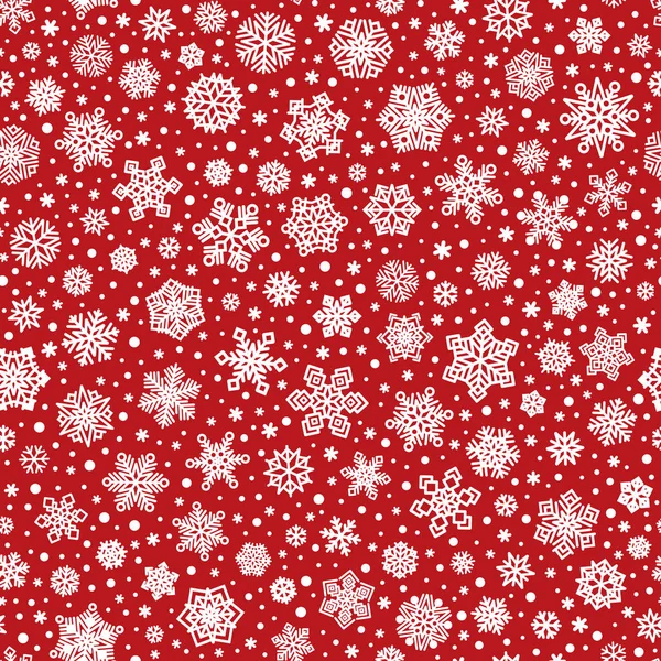 Naadloze patroon met witte sneeuwvlokken — Stockvector