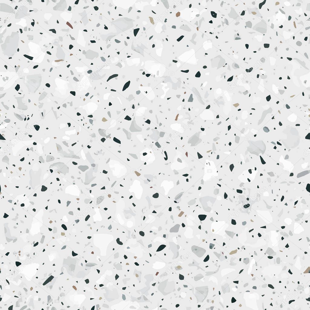 Terrazzo flooring vector seamless pattern