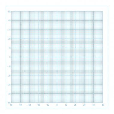 Vektör mavi metrik grafik kağıdına koordinat ekseni