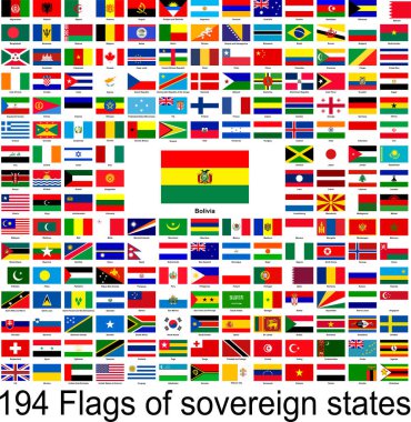 Bolivya, dünyanın bayraklarının vektör resimleri koleksiyonu.