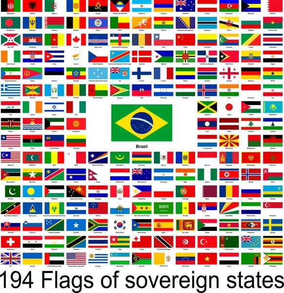 ブラジル 世界の旗のベクトル画像のコレクション — ストックベクタ