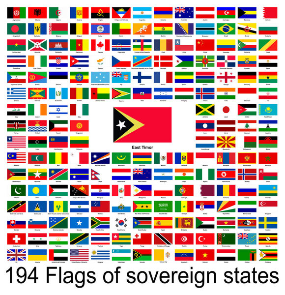 Восточный Тимор, коллекция векторных изображений флагов мира. Векторная графика
.