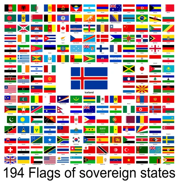 Zlanda Dünyanın Bayraklarının Vektör Görüntülerinin Toplanması Vektör Grafikleri — Stok Vektör