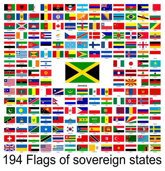 Jamaica Vektorképek Gyűjteménye Világ Zászlóiról Vektorgrafika — Stock Vector