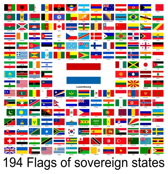 Λουξεμβούργο Συλλογή Διανυσματικών Εικόνων Των Σημαιών Του Κόσμου Διανυσματικά Γραφικά — Διανυσματικό Αρχείο